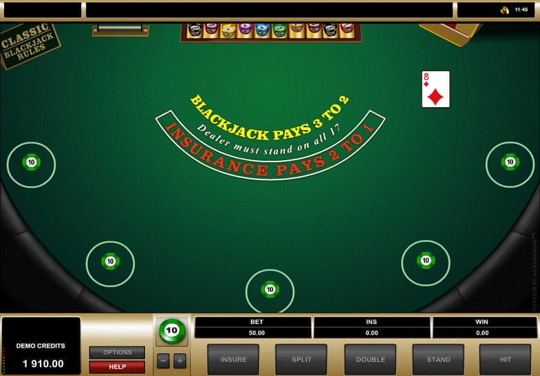 Blackjack MultiHand VIP demo