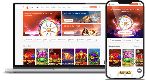 Site-ul cazinoului Luck pe desktop și mobil