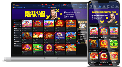 Site-ul cazinoului Mozzart pe desktop și mobil