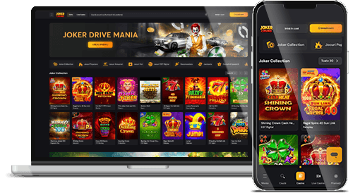 Site-ul cazinoului Joker Casino pe desktop și mobil